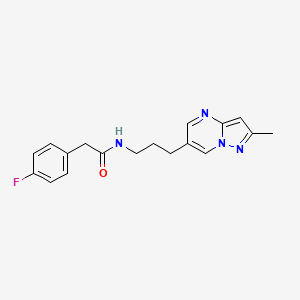 2-(4-fluorophenyl)-N-(3-(2-methylpyrazolo[1,5-a]pyrimidin-6-yl)propyl)acetamide