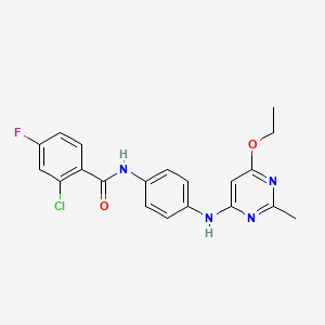 2-chloro-N-(4-((6-ethoxy-2-methylpyrimidin-4-yl)amino)phenyl)-4-fluorobenzamide