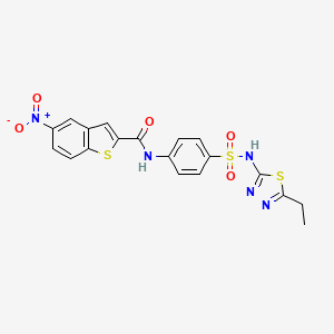 N-{4-[(5-ethyl-1,3,4-thiadiazol-2-yl)sulfamoyl]phenyl}-5-nitro-1-benzothiophene-2-carboxamide