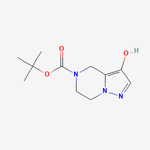 molecular formula C11H17N3O3 B2499493 tert-Butyl 3-hydroxy-6,7-dihydropyrazolo[1,5-a]pyrazine-5(4H)-carboxylate CAS No. 1823862-82-3