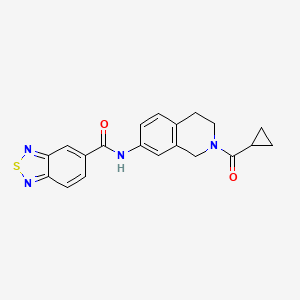 molecular formula C20H18N4O2S B2499502 N-(2-(cyclopropanecarbonyl)-1,2,3,4-tetrahydroisoquinolin-7-yl)benzo[c][1,2,5]thiadiazole-5-carboxamide CAS No. 1207055-73-9