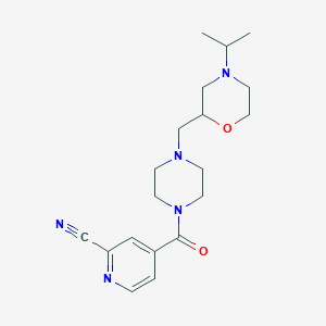 4-[4-[(4-Propan-2-ylmorpholin-2-yl)methyl]piperazine-1-carbonyl]pyridine-2-carbonitrile
