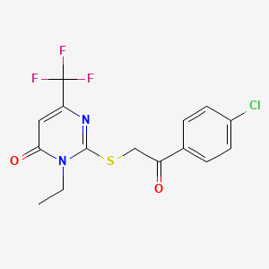 2-{[2-(4-chlorophenyl)-2-oxoethyl]sulfanyl}-3-ethyl-6-(trifluoromethyl)-4(3H)-pyrimidinone