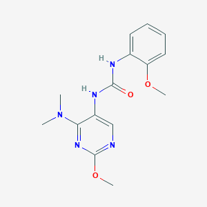 B2499559 1-(4-(Dimethylamino)-2-methoxypyrimidin-5-yl)-3-(2-methoxyphenyl)urea CAS No. 1797083-27-2
