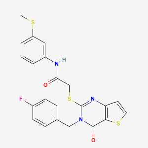 2-{[3-(4-fluorobenzyl)-4-oxo-3,4-dihydrothieno[3,2-d]pyrimidin-2-yl]sulfanyl}-N-[3-(methylsulfanyl)phenyl]acetamide