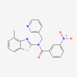molecular formula C21H16N4O3S B2499563 N-(4-methylbenzo[d]thiazol-2-yl)-3-nitro-N-(pyridin-3-ylmethyl)benzamide CAS No. 894997-84-3