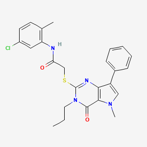 molecular formula C25H25ClN4O2S B2499564 N-(5-chloro-2-methylphenyl)-2-({5-methyl-4-oxo-7-phenyl-3-propyl-3H,4H,5H-pyrrolo[3,2-d]pyrimidin-2-yl}sulfanyl)acetamide CAS No. 1115338-39-0