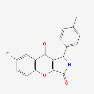 B2499567 7-Fluoro-2-methyl-1-(p-tolyl)-1,2-dihydrochromeno[2,3-c]pyrrole-3,9-dione CAS No. 877786-79-3