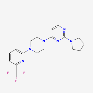 4-Methyl-2-pyrrolidin-1-yl-6-[4-[6-(trifluoromethyl)pyridin-2-yl]piperazin-1-yl]pyrimidine