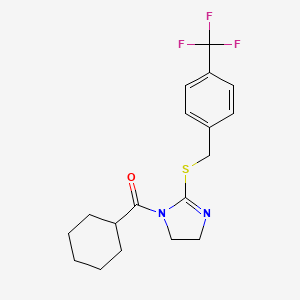 Cyclohexyl-[2-[[4-(trifluoromethyl)phenyl]methylsulfanyl]-4,5-dihydroimidazol-1-yl]methanone