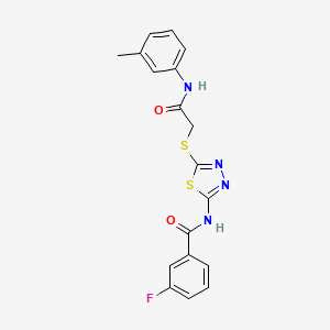 3-fluoro-N-(5-((2-oxo-2-(m-tolylamino)ethyl)thio)-1,3,4-thiadiazol-2-yl)benzamide