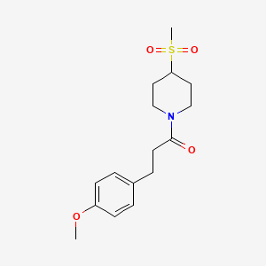 3-(4-Methoxyphenyl)-1-(4-(methylsulfonyl)piperidin-1-yl)propan-1-one