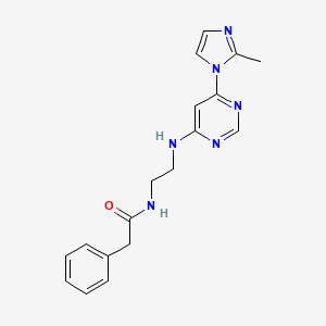 N-(2-((6-(2-methyl-1H-imidazol-1-yl)pyrimidin-4-yl)amino)ethyl)-2-phenylacetamide