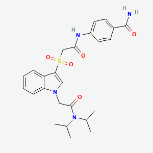 4-(2-((1-(2-(diisopropylamino)-2-oxoethyl)-1H-indol-3-yl)sulfonyl)acetamido)benzamide