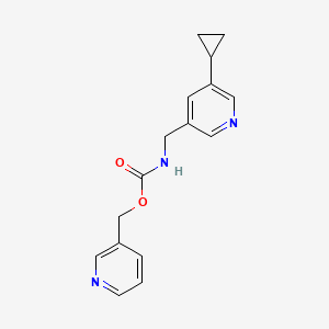 molecular formula C16H17N3O2 B2499588 Pyridin-3-ylmethyl ((5-cyclopropylpyridin-3-yl)methyl)carbamate CAS No. 2034313-03-4