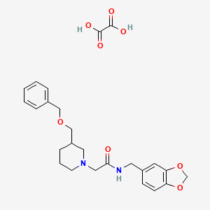 N-(benzo[d][1,3]dioxol-5-ylmethyl)-2-(3-((benzyloxy)methyl)piperidin-1-yl)acetamide oxalate