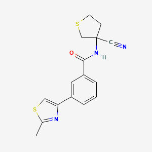 molecular formula C16H15N3OS2 B2499596 N-(3-cyanothiolan-3-yl)-3-(2-methyl-1,3-thiazol-4-yl)benzamide CAS No. 1376275-54-5