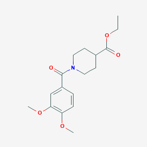 molecular formula C17H23NO5 B249960 Ethyl 1-(3,4-dimethoxybenzoyl)piperidine-4-carboxylate 