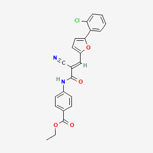 ethyl 4-[[(E)-3-[5-(2-chlorophenyl)furan-2-yl]-2-cyanoprop-2-enoyl]amino]benzoate