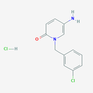 molecular formula C12H12Cl2N2O B2499622 5-Amino-1-(3-chlorobenzyl)pyridin-2(1H)-one hydrochloride CAS No. 2138005-71-5
