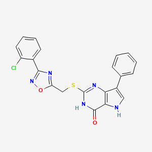 2-(((3-(2-chlorophenyl)-1,2,4-oxadiazol-5-yl)methyl)thio)-7-phenyl-3H-pyrrolo[3,2-d]pyrimidin-4(5H)-one