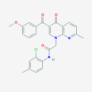molecular formula C26H22ClN3O4 B2499625 N-(2-chloro-4-methylphenyl)-2-[3-(3-methoxybenzoyl)-7-methyl-4-oxo-1,4-dihydro-1,8-naphthyridin-1-yl]acetamide CAS No. 894891-05-5