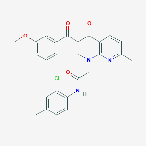 N-(2-chloro-4-methylphenyl)-2-(3-(3-methoxybenzoyl)-7-methyl-4-oxo-1,8-naphthyridin-1(4H)-yl)acetamide