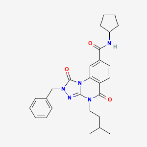B2499626 2-benzyl-N-cyclopentyl-4-(3-methylbutyl)-1,5-dioxo-1,2,4,5-tetrahydro[1,2,4]triazolo[4,3-a]quinazoline-8-carboxamide CAS No. 1242994-26-8