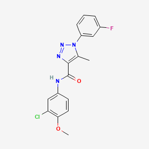 molecular formula C17H14ClFN4O2 B2499634 N-(3-chloro-4-methoxyphenyl)-1-(3-fluorophenyl)-5-methyl-1H-1,2,3-triazole-4-carboxamide CAS No. 866896-06-2