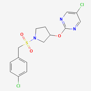5-Chloro-2-((1-((4-chlorobenzyl)sulfonyl)pyrrolidin-3-yl)oxy)pyrimidine