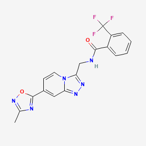 N-((7-(3-methyl-1,2,4-oxadiazol-5-yl)-[1,2,4]triazolo[4,3-a]pyridin-3-yl)methyl)-2-(trifluoromethyl)benzamide