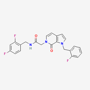 molecular formula C23H18F3N3O2 B2499660 N-[(2,4-difluorophenyl)methyl]-2-{1-[(2-fluorophenyl)methyl]-7-oxo-1H,6H,7H-pyrrolo[2,3-c]pyridin-6-yl}acetamide CAS No. 1286722-35-7