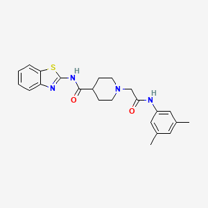 molecular formula C23H26N4O2S B2499674 N-(1,3-benzothiazol-2-yl)-1-{[(3,5-dimethylphenyl)carbamoyl]methyl}piperidine-4-carboxamide CAS No. 953995-31-8