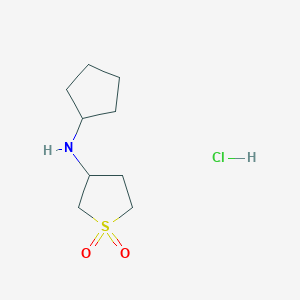 molecular formula C9H18ClNO2S B2499707 N-cyclopentyl-N-(1,1-dioxidotetrahydrothien-3-yl)amine hydrochloride CAS No. 1052545-34-2