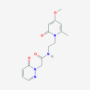 molecular formula C15H18N4O4 B2499718 N-[2-(4-methoxy-6-methyl-2-oxo-1,2-dihydropyridin-1-yl)ethyl]-2-(6-oxo-1,6-dihydropyridazin-1-yl)acetamide CAS No. 1903699-63-7