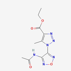 molecular formula C10H12N6O4 B2499734 ethyl 1-[4-(acetylamino)-1,2,5-oxadiazol-3-yl]-5-methyl-1H-1,2,3-triazole-4-carboxylate CAS No. 312508-11-5