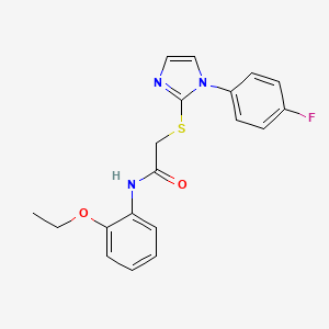 molecular formula C19H18FN3O2S B2499785 N-(2-ethoxyphenyl)-2-((1-(4-fluorophenyl)-1H-imidazol-2-yl)thio)acetamide CAS No. 688337-03-3