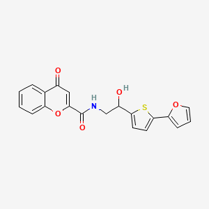 molecular formula C20H15NO5S B2499806 N-{2-[5-(furan-2-yl)thiophen-2-yl]-2-hydroxyethyl}-4-oxo-4H-chromene-2-carboxamide CAS No. 2319850-89-8
