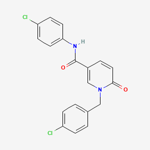 molecular formula C19H14Cl2N2O2 B2499808 N-(4-chlorophenyl)-1-[(4-chlorophenyl)methyl]-6-oxo-1,6-dihydropyridine-3-carboxamide CAS No. 338782-75-5