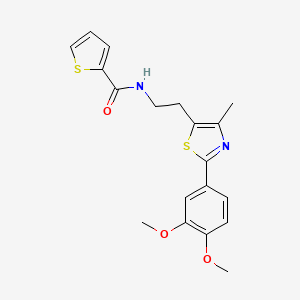 molecular formula C19H20N2O3S2 B2499817 N-{2-[2-(3,4-dimethoxyphenyl)-4-methyl-1,3-thiazol-5-yl]ethyl}thiophene-2-carboxamide CAS No. 893359-35-8