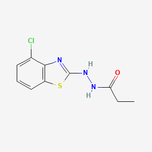 molecular formula C10H10ClN3OS B2499872 N'-(4-chloro-1,3-benzothiazol-2-yl)propanehydrazide CAS No. 851979-31-2