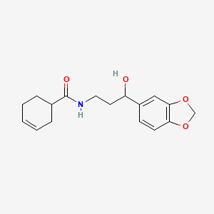 molecular formula C17H21NO4 B2499897 N-(3-(benzo[d][1,3]dioxol-5-yl)-3-hydroxypropyl)cyclohex-3-enecarboxamide CAS No. 1421456-88-3