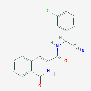 molecular formula C18H12ClN3O2 B2499996 N-[(3-chlorophenyl)(cyano)methyl]-1-oxo-1,2-dihydroisoquinoline-3-carboxamide CAS No. 1333896-94-8