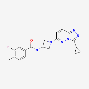 molecular formula C20H21FN6O B2500002 N-(1-{3-cyclopropyl-[1,2,4]triazolo[4,3-b]pyridazin-6-yl}azetidin-3-yl)-3-fluoro-N,4-dimethylbenzamide CAS No. 2319634-71-2