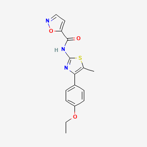 molecular formula C16H15N3O3S B2500006 N-[4-(4-ethoxyphenyl)-5-methyl-1,3-thiazol-2-yl]-1,2-oxazole-5-carboxamide CAS No. 919861-21-5