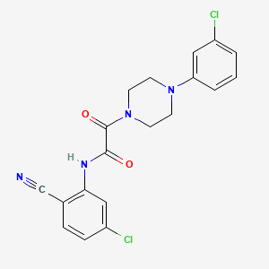 molecular formula C19H16Cl2N4O2 B2500009 N-(5-chloro-2-cyanophenyl)-2-[4-(3-chlorophenyl)piperazin-1-yl]-2-oxoacetamide CAS No. 941998-99-8