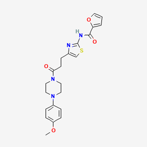 molecular formula C22H24N4O4S B2500021 N-(4-(3-(4-(4-methoxyphenyl)piperazin-1-yl)-3-oxopropyl)thiazol-2-yl)furan-2-carboxamide CAS No. 1021266-24-9