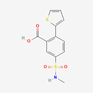 molecular formula C12H11NO4S2 B2500022 5-(Methylsulfamoyl)-2-(thiophen-2-yl)benzoic acid CAS No. 926254-94-6