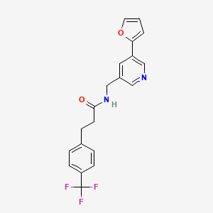 molecular formula C20H17F3N2O2 B2500039 N-((5-(furan-2-yl)pyridin-3-yl)methyl)-3-(4-(trifluoromethyl)phenyl)propanamide CAS No. 2034384-98-8
