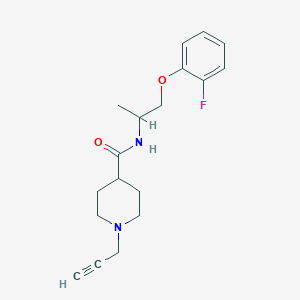 molecular formula C18H23FN2O2 B2500086 N-[1-(2-fluorophenoxy)propan-2-yl]-1-(prop-2-yn-1-yl)piperidine-4-carboxamide CAS No. 1252120-20-9